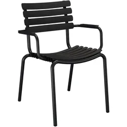 Outdoor Stuhl ReCLIPS schwarz Armlehnen Aluminium
