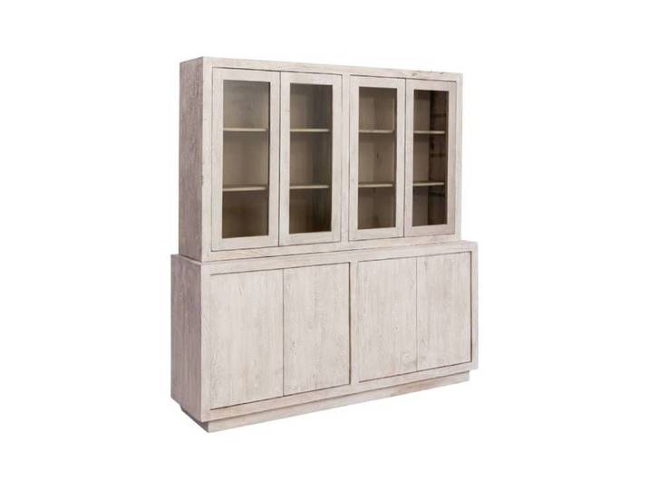 Vaisselier en bois de manguier blanchi Alison
