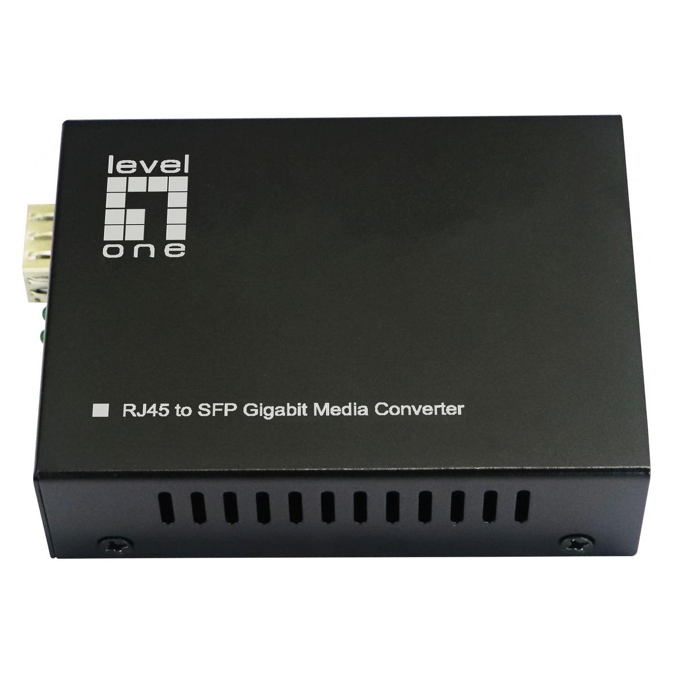 LevelOne Konverter GVT-2015 10/100/1000T>RJ45 to SFP 60W sw (Netzwerk Zubehör) (GVT-2015)