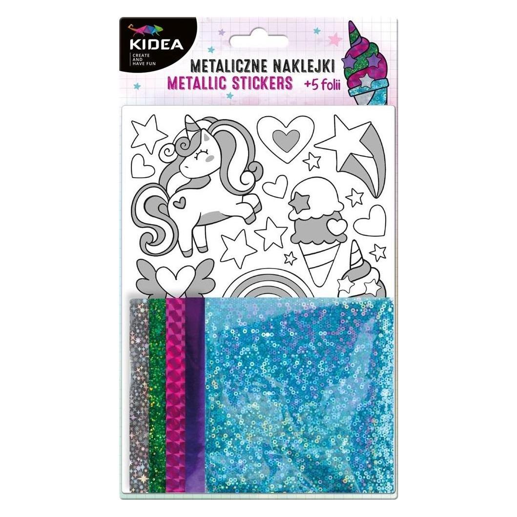 Derform Kreativset mit metallischen Aufklebern Einhorn KIDEA (47606007)