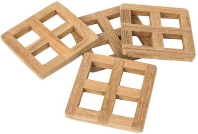 PRiME Teak 4-Piece Coaster Set - 4-Pc. Set