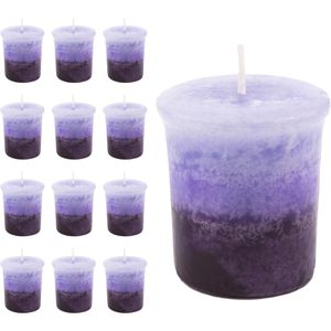pajoma Duftkerzen 91204, Lavendel, Votivkerzen, marmoriert, 12 Stück