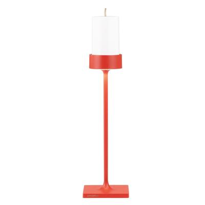 Zafferano Perpetua H-Tall wiederaufladbare LED-Tischleuchte mit Rahmen aus Aluminiumdruckguss, roter Lackierung, professionelles kabelloses Design