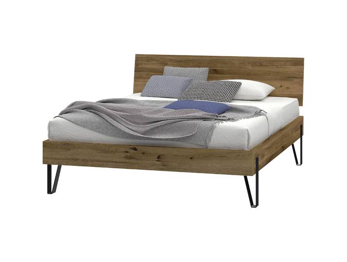 Bett Holz Werk Sumpfeiche Nature Massivholz 160 x 200 cm