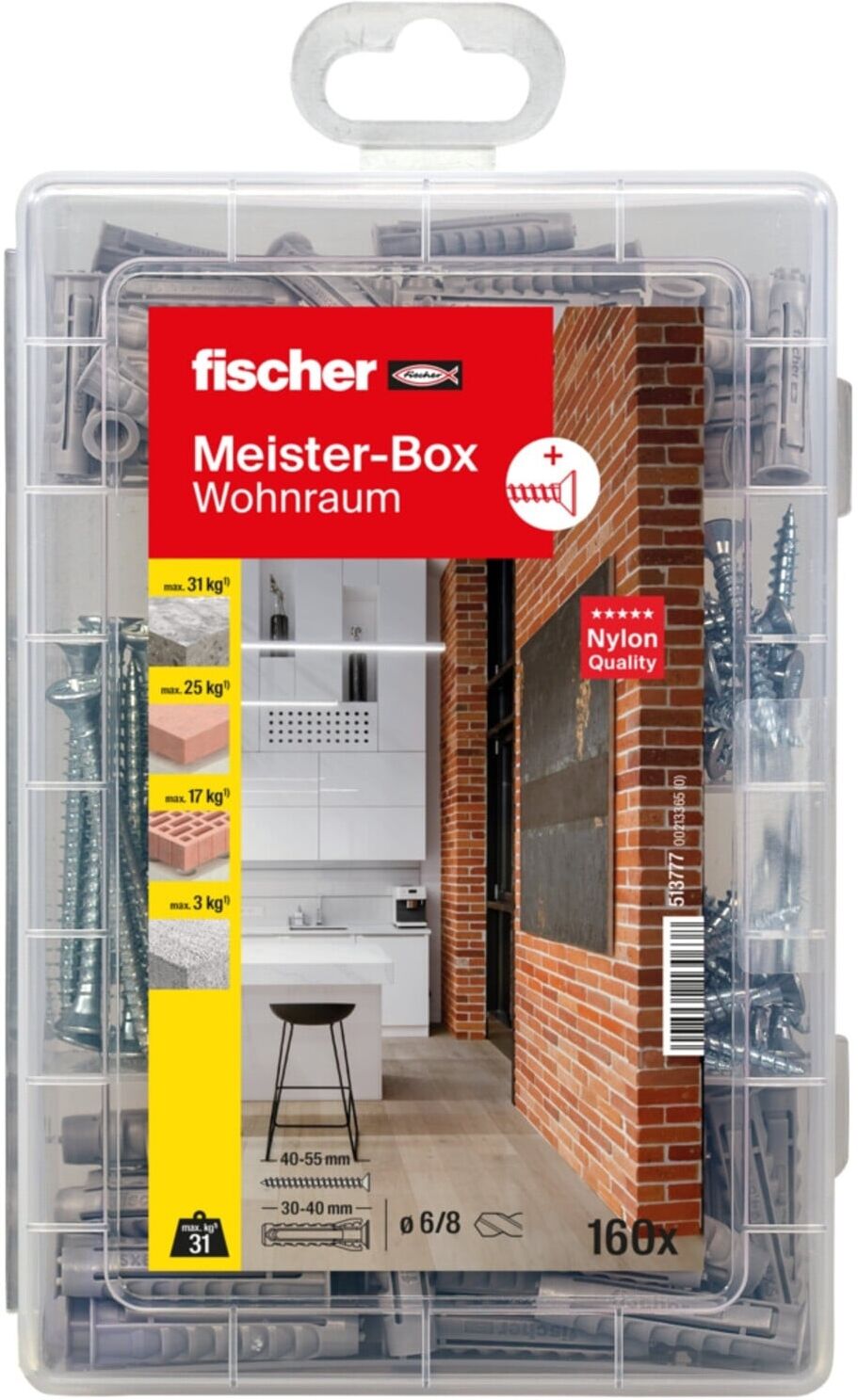 fischer Meister-Box Wohnraum + Schrauben (160 Teile) (513777)