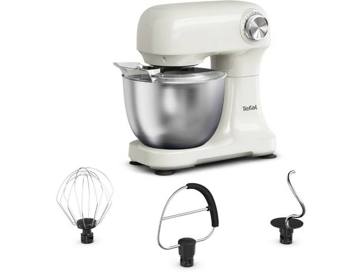 Tefal Küchenmaschine QB140A Bake Easy, 500 W, 3,5 l Schüssel, 12 Geschwindigkeiten + Pulse, planetarisches Rührsystem, 3,5 L