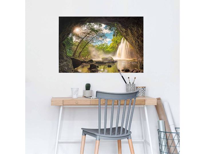Poster Natur Grotte Papier Grün 61 x 92 x 0cm