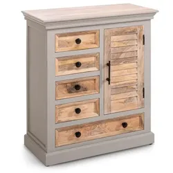 Brotschrank Toulon Holz Grau, Weiß Grau /