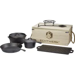 ECHTWERK 7-teiliges Dutch Oven Set mit Holzkisten