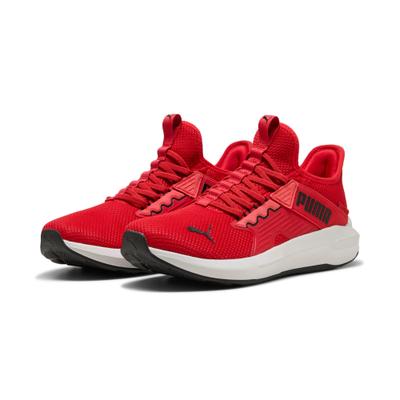 Laufschuh PUMA "SOFTRIDE ENZO 5 SLIP TECH", Damen, Gr. 46, rot (for all time rot, puma schwarz, feather gray), Textil, Schuhe Laufschuh, SLIPTECH™ Technologie: praktisches Anziehen ohne Hände