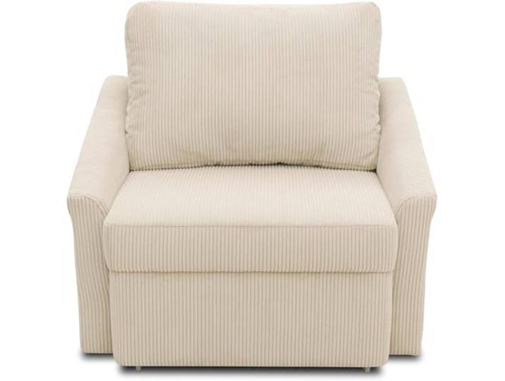 DOMO. collection Sessel Relax, Cord Bezug, beige Sessel mit Schlaffunktion, weicher Cord Schlafsessel mit Boxspringfederung und klassischem Design, 108 x 96 x 86 cm (BxTxH)