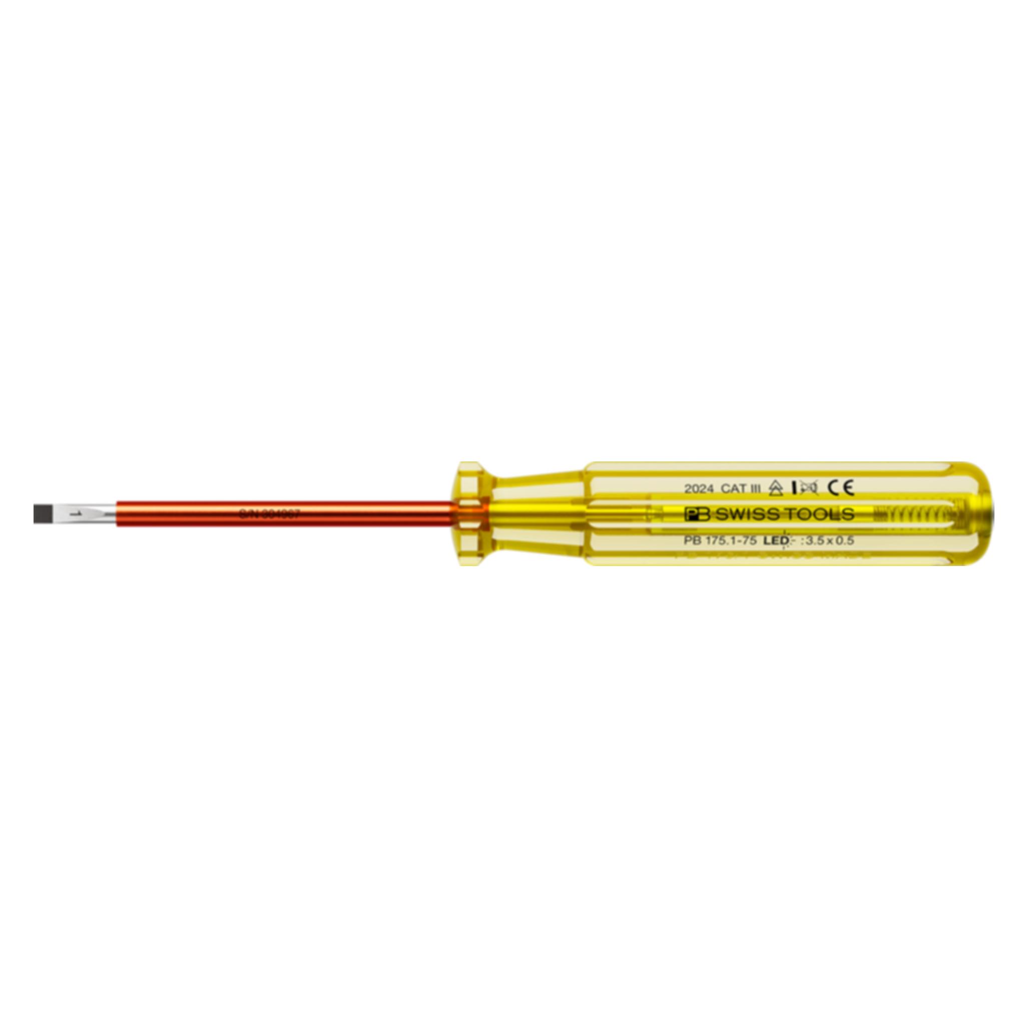 PB Swiss Tools Spannungsprüfer PB 175 (Schlitz) (PB 175.1-75 LED-138005.1075)