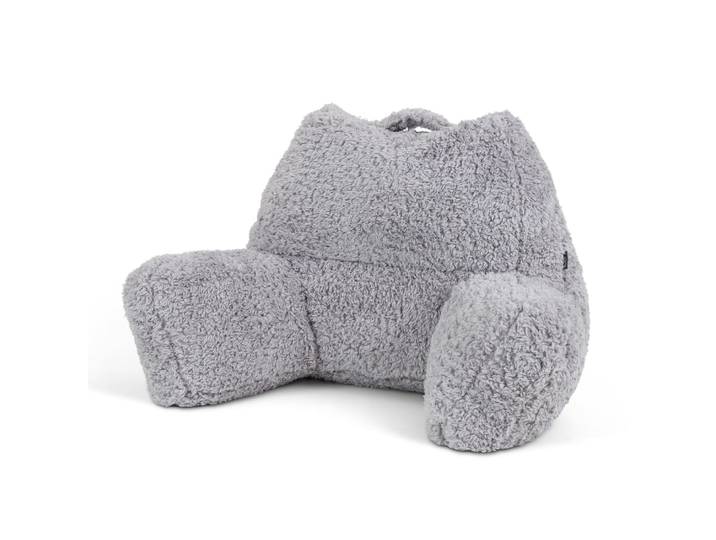 Coussin de soutien en polaire sherpa gris clair