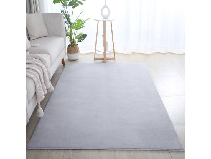 Kurzflorteppich Silber/Silber 140 x 200cm Polyester
