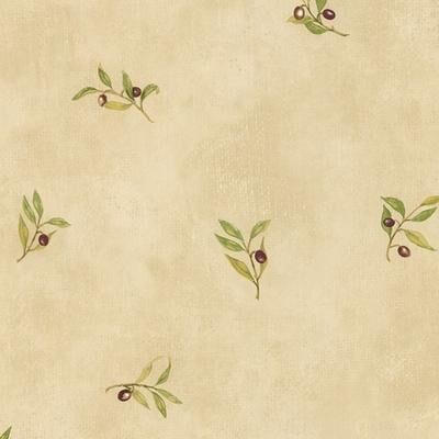Norwall Olive Sidewall Buena Vista 32.7 Ft. x 20.5 In. Vinyl Brown Seeds Toile Wallpaper Covering