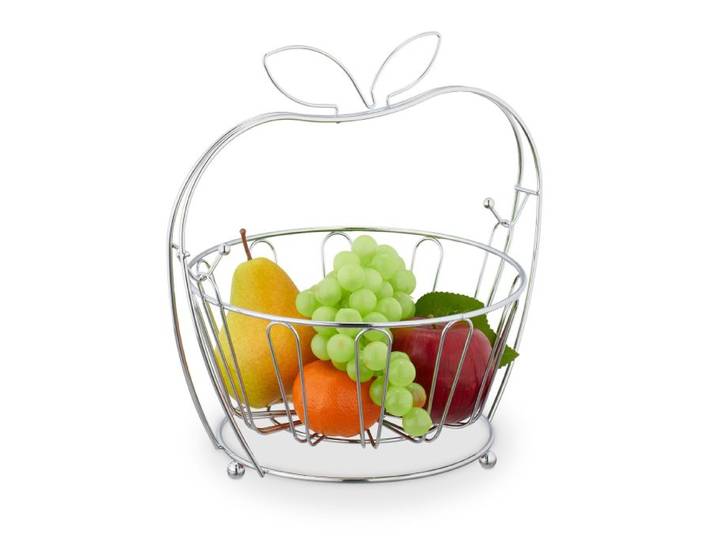 Relaxdays Obstschale Apfel aus Metall