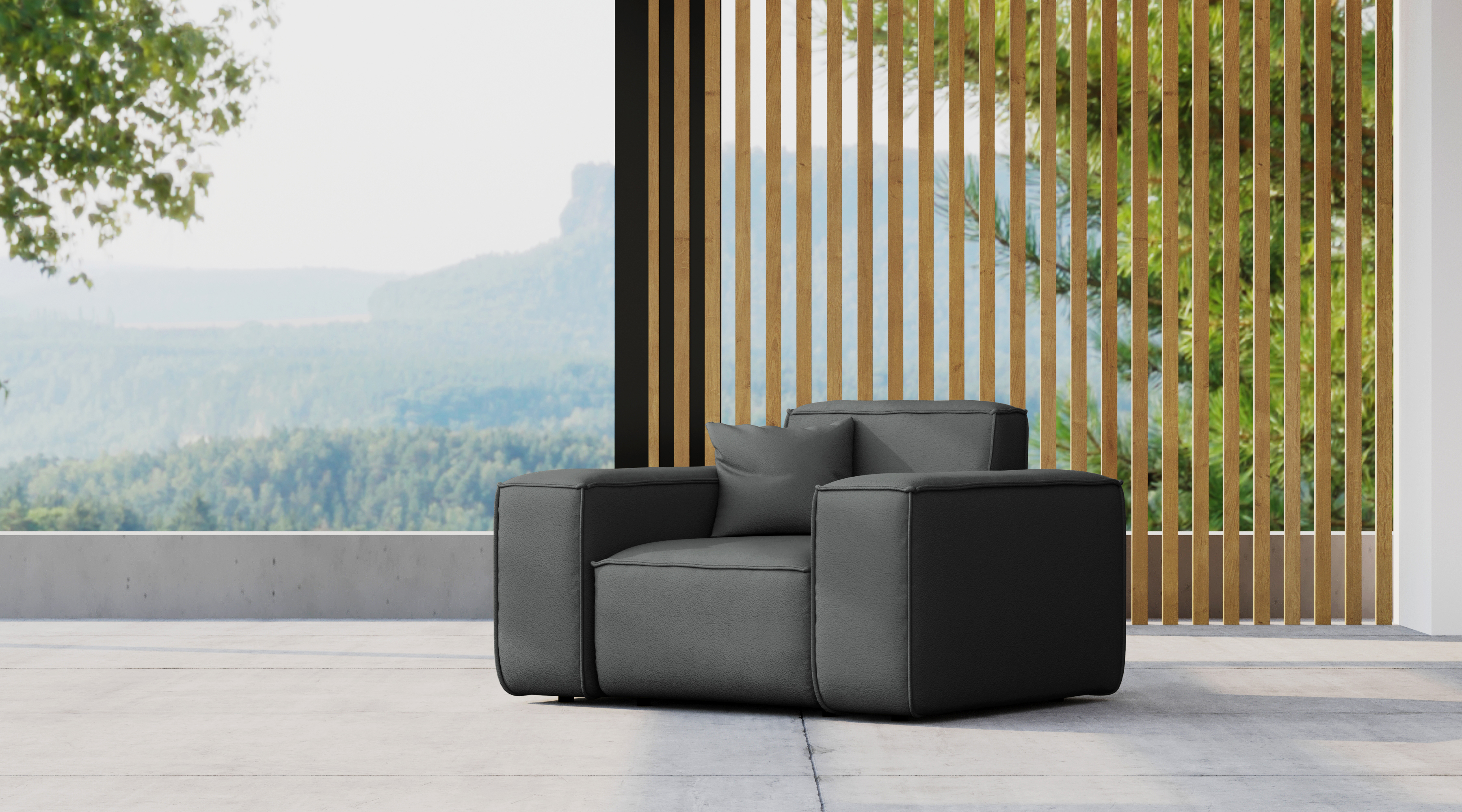 Kaiser Möbel, Sessel für den Garten MALIBU, die Terrasse, den Hof, gemütliche, ODYSSEY Anthrazit