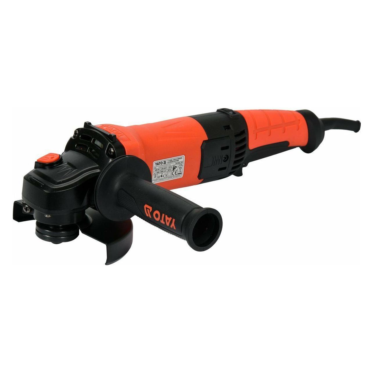 Yato SZLIFIERKA KĄTOWA 125mm 1400W REGULACJA OBROTÓW / TYLNY UCHWYT (125 mm) (YT-82099)