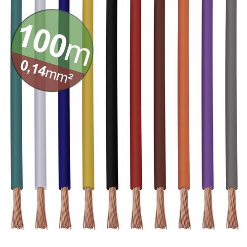 Quadrios 22CW001 Litzensortiment 1 x 0.14mm² Weiß, Blau, Braun, Orange, Grün, Gelb, Grau, Violett, Schwarz, Rot 1 Set