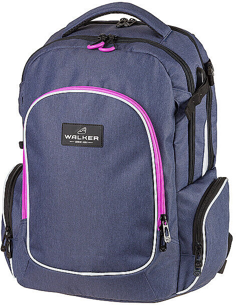 WALKER Schulrucksack Campus Evo Wizzard Blue Ivy Pink EG