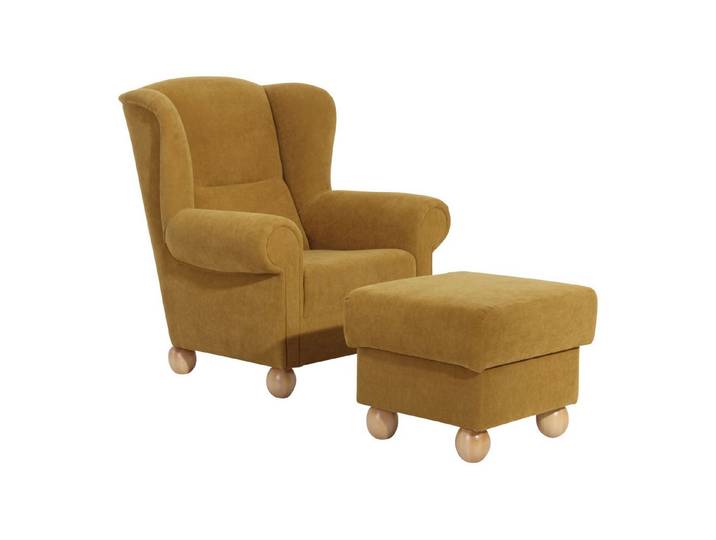 Max Winzer® Ohrensessel Monarch (mit Hocker), Flachgewebe
