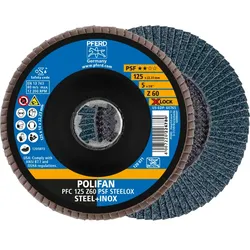 PFERD TOOLS POLIFAN Fächerscheibe PFC X-LOCK konisch Z Universallinie PSF STEELOX Stahl/Edelstahl - 67666126