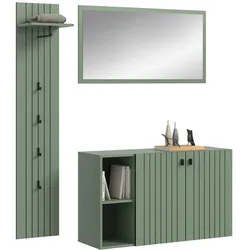 GARDEROBE-SET grün 3-teilig 152 cm, Garderobenkombination hängend