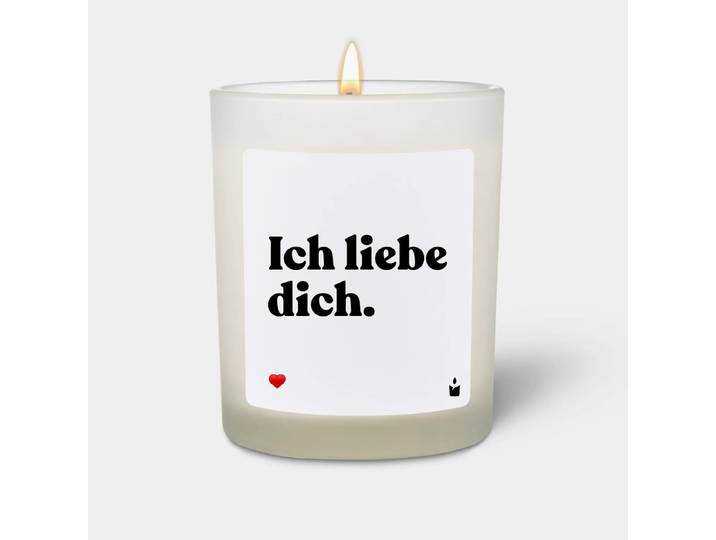 Duftkerze Weiss Flowery Ich liebe dich.
