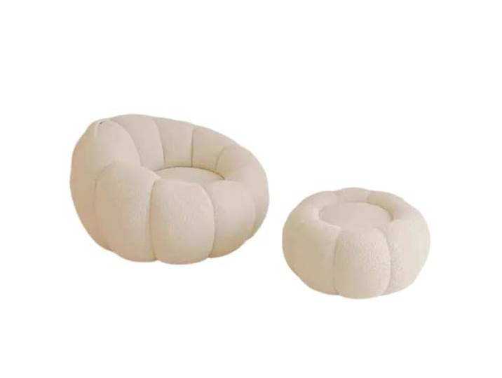 Xumh2024-3 Sitzsack Einzelnes Lazy Sofa, Kleiner Loungesessel for Schlafen und Liegen, Schlafzimmer-Freizeitstuhl(Weiß)
