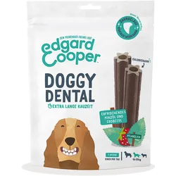 Edgard&Cooper Doggy Dental Minze und Erdbeere Hundesnack M 8 x 160 Gramm