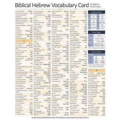 Biblical Hebrew Vocabulary Card, Taschenbuch von David Moster, University Presses, 978-1-64602-225-0