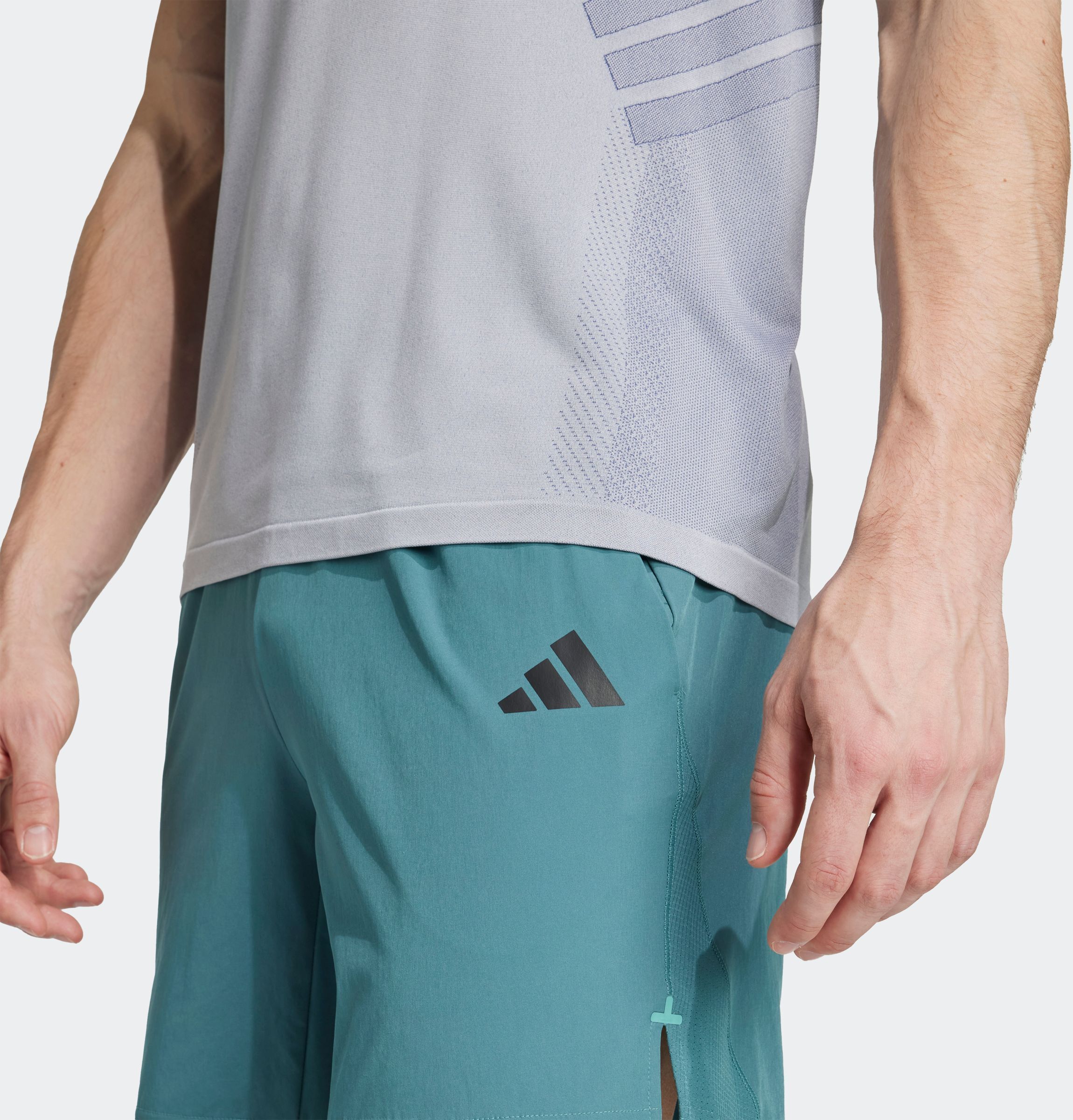 Shorts ADIDAS PERFORMANCE "GYM+", Herren, Gr. XXL, Länge 7, grün (preloved teal, innenbeinlänge ca. 18 cm), Obermaterial: 87% Polyester, 13% Elasthan, Hosen Shorts preloved teal, innenbeinlänge ca. 18 cm XXL, Länge 7