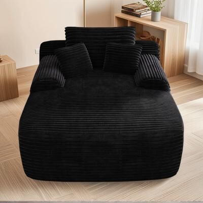 Boneless Sleeper Sofa Bed Convertible Chaise Lounge Chair with Throw Pillows