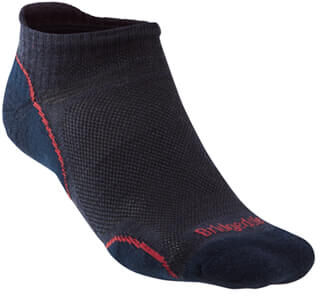 Bridgedale Mens Hike Ultra Light T2 Merino Performance Low Socks Navy/Red