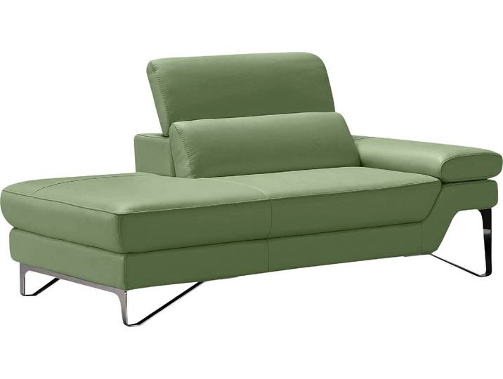Ottomane EGOITALIANO Princess, elegantes Designsofa mit erstklassigem Sitzkomfort , grün (sprite), B:177cm H:95cm T:108cm, Leder CAREZZA (echtes Rindsleder) ist ein Naturleder, dass die ursprünglichen Eigenschaften der Haut nicht verändert. Das Vorhandensein von verheilten Narben, Körnungsunterschiede, Falten, Adern, Unterschiede in den Farbtönen und andere Spuren, die die Natur auf diesen Fellen hinterlassen hat, sind ein Beweis für die absolute Echtheit und das Zeugnis ihres großen Wertes., Sofas, Ottomane, inkl. verstellbarem Kopfteil und edle Designmetallfüße