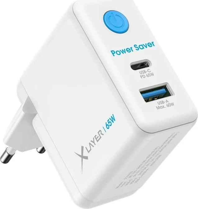 65 Watt XLAYER Power Saver 65W Ladeadapter weiß,