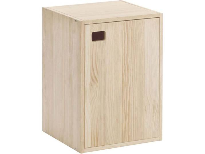 Armoire en pin brut 1 porte 2 tablettes Dinamic
