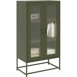 vidaXL Highboard Olivgrün 68x39x123 cm Stahl