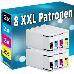 Druckfuxx, Druckerpatrone, 8x XL Tinte Patronen für Epson WF4640DTWF WF4630DWF WF5620DWF WF5690DWF Set