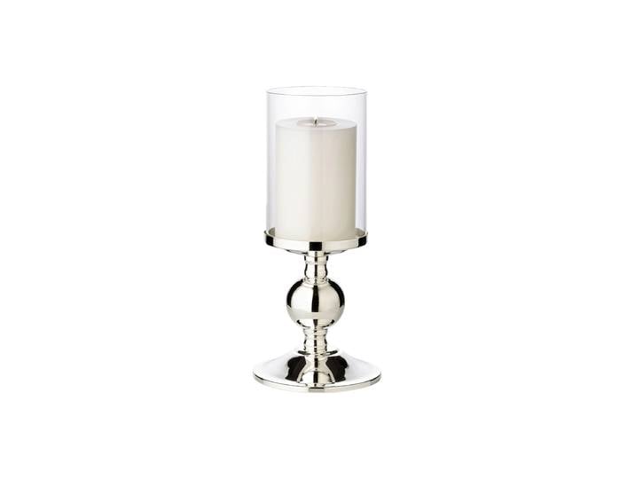 Premium Windlicht & Kerzenständer „Bamboo“ - edel versilbert und anlaufgeschützt M, Ø 13 x Höhe 28.5 cm EDZARD