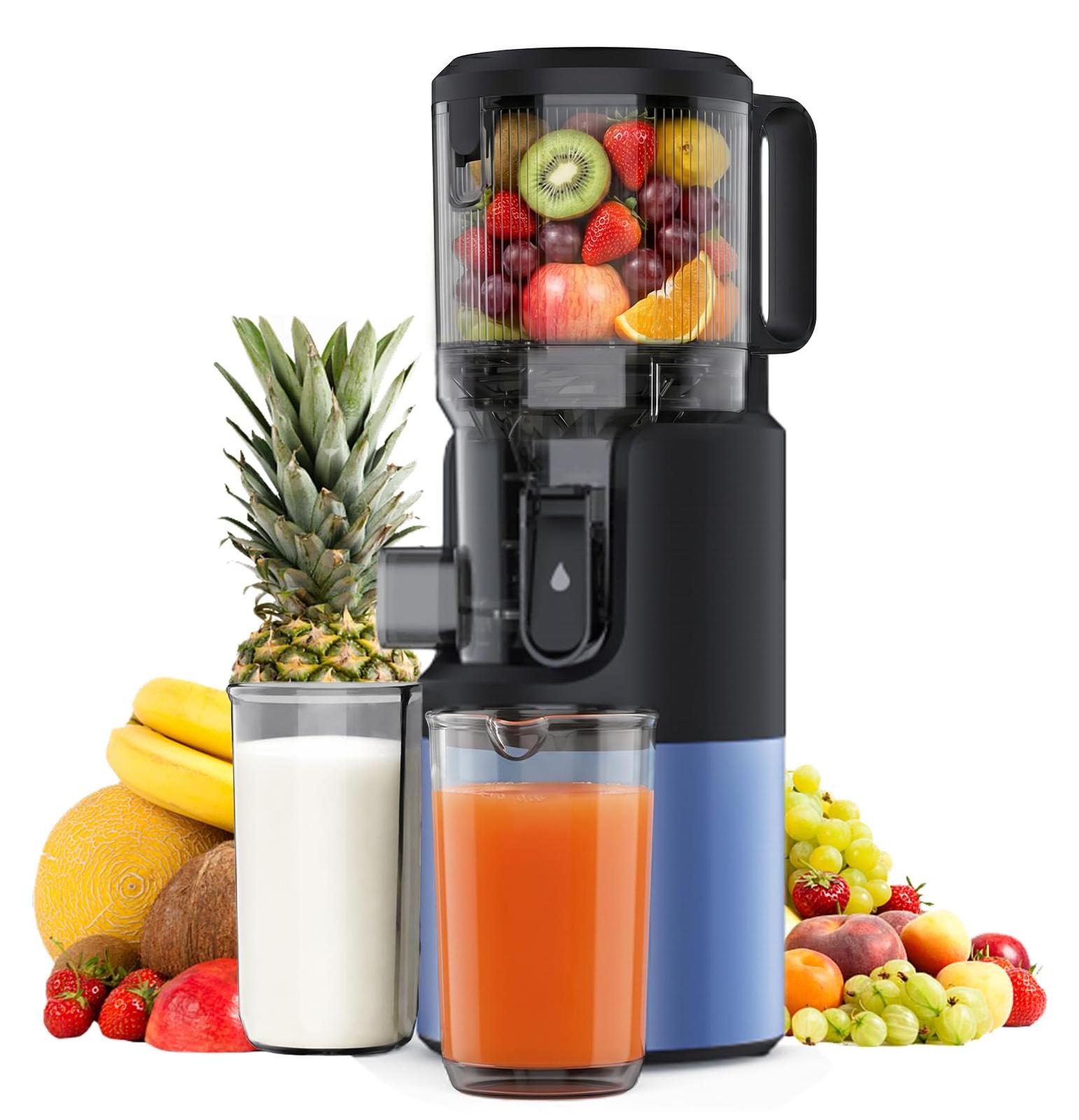 Entsafter Slowjuicer Saftzentrifuge - Kompaktes Design - Dunkelblau - Für Obst und Gemüse