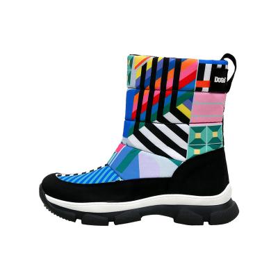 Schnürboots DOGO "Nortia Winterboot / Snowboot Damen Stiefeletten", Damen, Gr. 41, Normalschaft, bunt (blau), Polyurethan, Schuhe Schnürboots, Handgefertigt