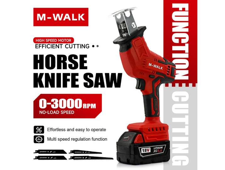 Scie sauteuse sans balais M-WALK 18V, 3000 tr/min, mandrin autobloquant, outils électriques pour la coupe de matériaux multiples, pour batterie Milwaukee 18V