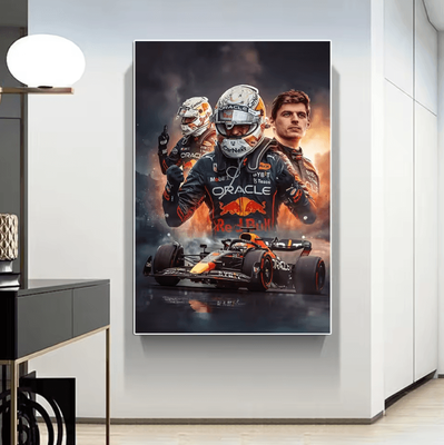 Inspire Curations Formula Racing Champion Canvas Poster Graffiti Style Grand Prix Wall Art Decor r1490 40x60cm No Frame