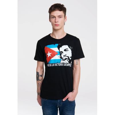T-Shirt LOGOSHIRT "Che Guevara - Cuban Flag", Herren, Gr. S, schwarz, 100% Baumwolle, bedruckt, normal, Rundhals, Shirts T-Shirt, mit lässigem Aufdruck