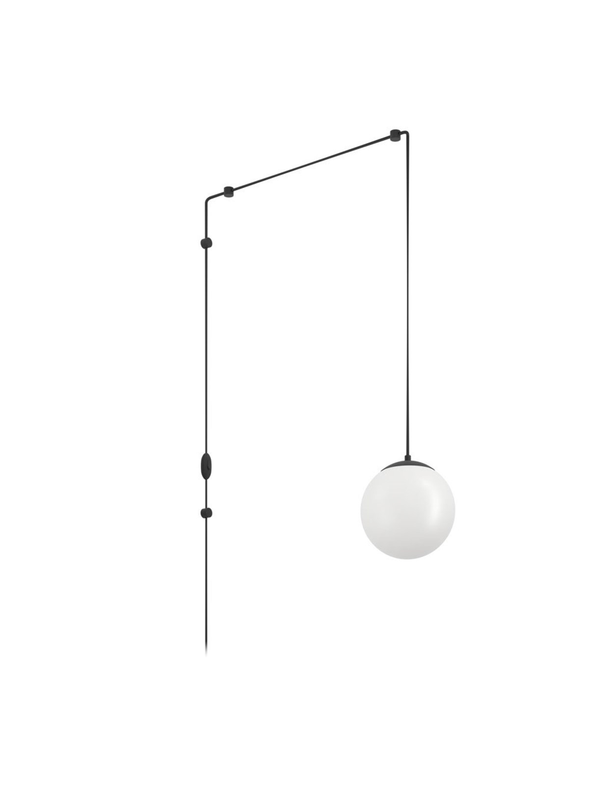 EGLO RONDO 3 PENDELLEUCHTE E27 SCHWARZ/OPAL