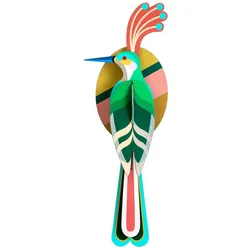 WANDDEKO Vogel mit Federkrone 14/9 cm