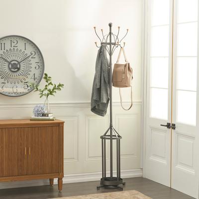 ARCILLA ELEMENTAL Black Metal Coat Rack - 19 x 19 x 77