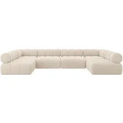 WOHNLANDSCHAFT modulares Sofa Garvo-U2 - 380x190x70 cm Beige Cord