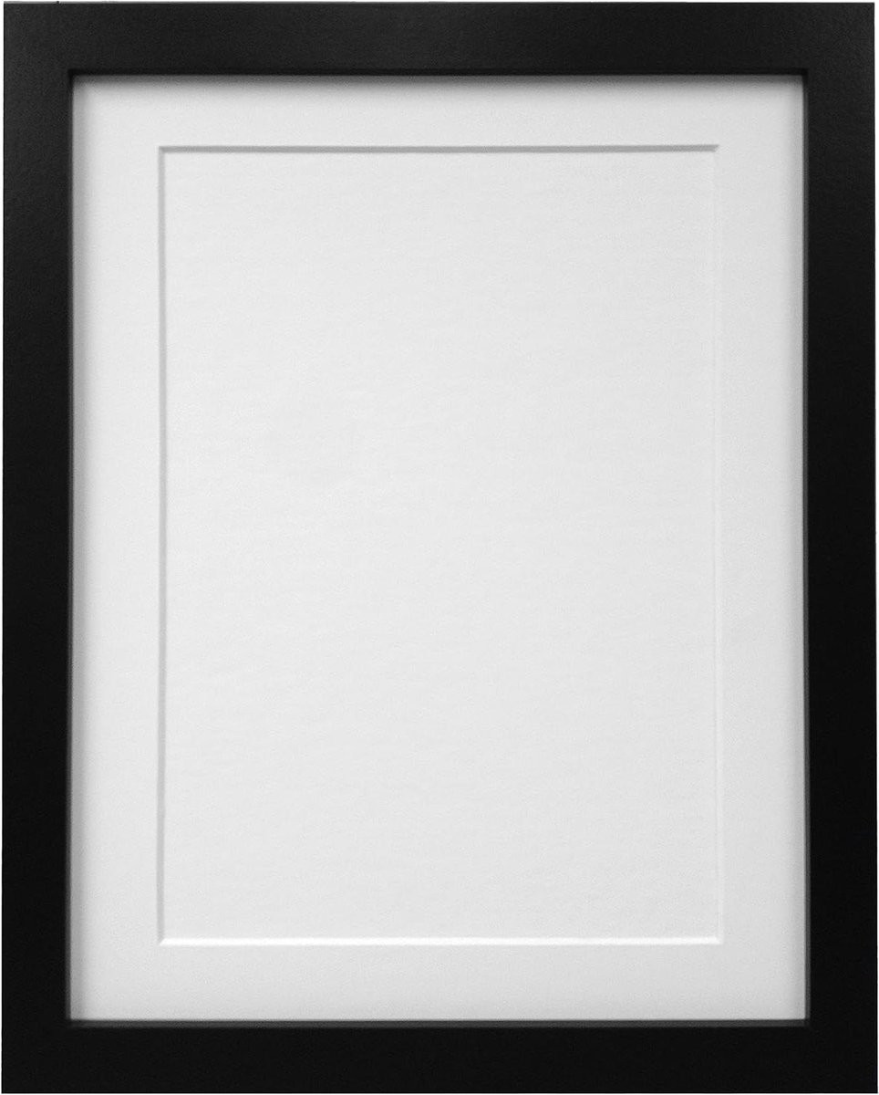Zwarte fotolijst met witte passe-partout voor A2 formaat